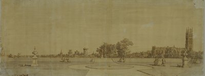 Warwick: La città e il castello dai giardini del Priorato da Giovanni Antonio Canal